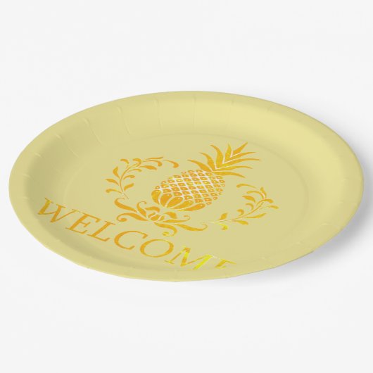 Assiettes En Carton Accueil Ananas fantaisie (Angle)