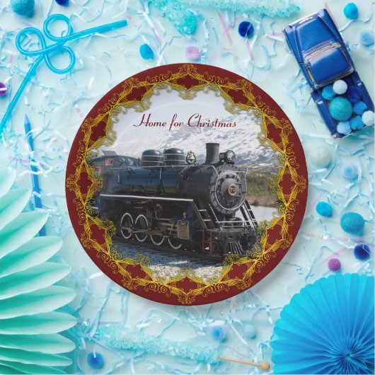 Assiettes En Carton Accueil dans le train pour Noël (Fête)