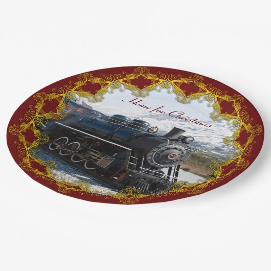 Assiettes En Carton Accueil dans le train pour Noël (Angle)