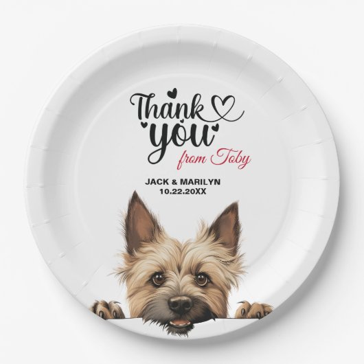 Assiettes En Carton Accueil De Mariage De Cairn Terrier (Devant)