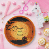 Assiettes En Carton Accueil Mariage Halloween Personnaliser (Fête)