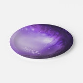 Assiettes En Carton Accueil Mariage Imaginaire Forêt Enchantée Violet (Angle)