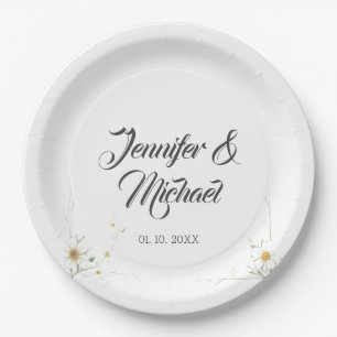 Assiettes En Carton Accueil minimaliste Mariage moderne