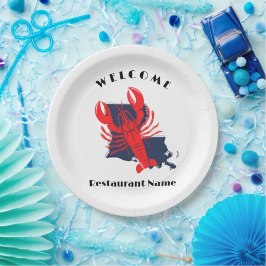 Assiettes En Carton Accueil moderne écrevisse rouge Louisiane nom pers (Fête)