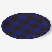 Assiettes En Carton Accueil tartan bleu noir plaid (Angle)