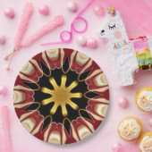 Assiettes En Carton Achempong: Starburst | Deep Crimson & Gold Luxury (Fête)