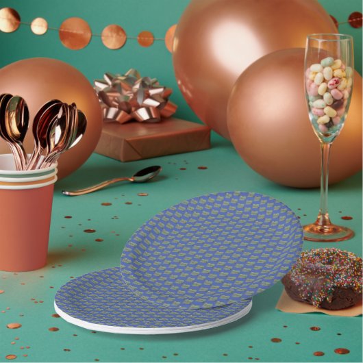 Assiettes En Carton Acier Abstrait (Multi)