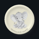 Assiettes En Carton Acier doux Neutres Baby shower 7" Plaque<br><div class="desc">Joli petit éléphant pour un baby shower neutre. Changez la couleur de notre arrière - plan en cliquant sur personnaliser et en utilisant notre sélecteur de couleurs. Objets correspondants disponibles dans notre boutique.</div>