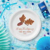 Assiettes En Carton Acorn "Bon thanksgiving" Personnalisé (Fête)