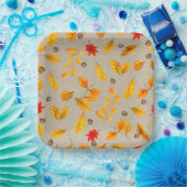 Assiettes En Carton Acornes d'automne et Feuilles (Fête)