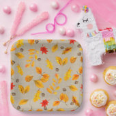 Assiettes En Carton Acornes d'automne et Feuilles (Fête)