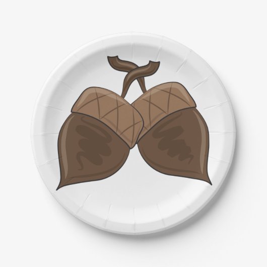 Assiettes En Carton Acorns Rustique Forêt d'automne Nature (Devant)