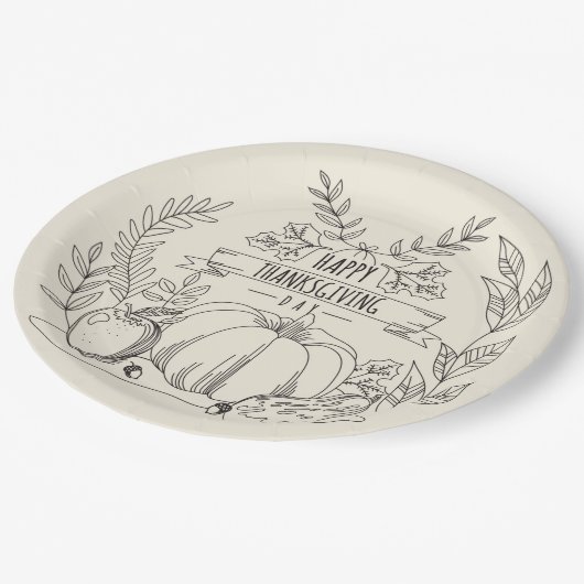 Assiettes En Carton Action de grâces (Angle)