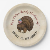 Assiettes En Carton Action de grâces familiales "Gobble "Jusqu'à ce qu (Devant)