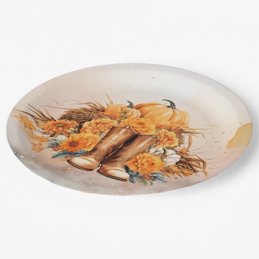 Assiettes En Carton Action de grâces occidentale (Angle)