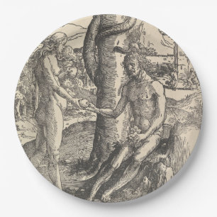 Assiettes En Carton Adam et Eve : La Chute de l'Homme (Lucas van Leyde