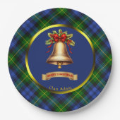 Assiettes En Carton Adam Tartan Noël personnalisé (Devant)