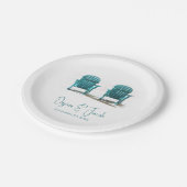 Assiettes En Carton Adirondack Chaises De Plage Mariage Turquoise Blan (Angle)