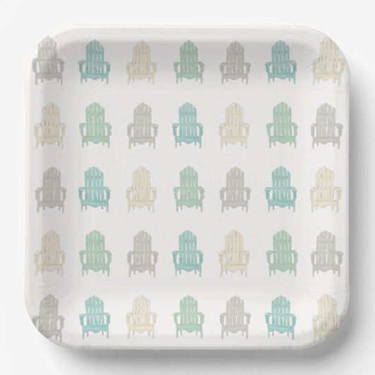 Assiettes En Carton Adirondack côtier Chaises Lake House Beach House (Recto)