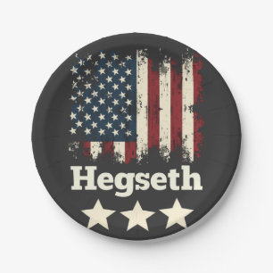 Assiettes En Carton Administration Hegseth Trump Drapeau américain