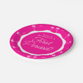 Assiettes En Carton Ado Fille rose chaude été Première période (Angle)