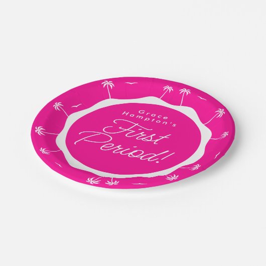 Assiettes En Carton Ado Fille rose chaude été Première période (Angle)