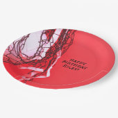 Assiettes En Carton Ado Red Birthday Party Net & Volleyball (Angle)