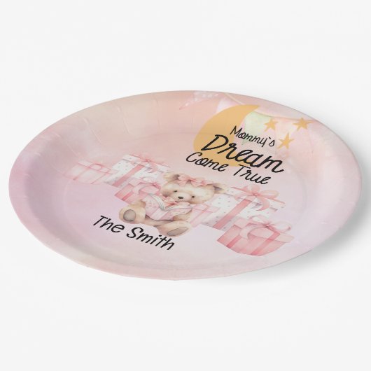 Assiettes En Carton Adoption Foster Child Girl Pink thème party (Angle)