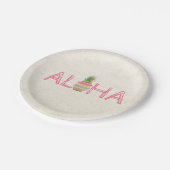 Assiettes En Carton Adorable Aloha Hawaiian ananas rayé (Angle)