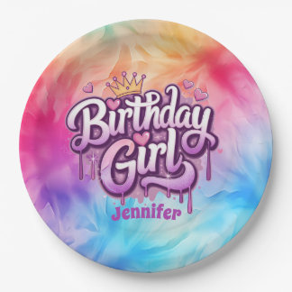 Assiettes En Carton Adorable Anniversaire Fille Plaque en papier