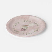 Assiettes En Carton Adorable Blush Boho Baby shower Elephant (Angle)