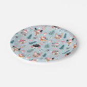 Assiettes En Carton Adorable Bois Noël Animal Visages Motif (Angle)