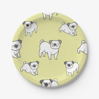 Assiettes En Carton Adorable Carlin Motif Fête à thème chien