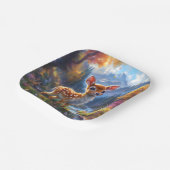 Assiettes En Carton Adorable Cerf de Bébé dans une forêt enchantée (Angulaire)