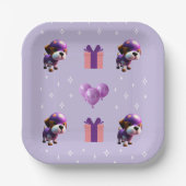 Assiettes En Carton Adorable Chien mignon Fête d'anniversaire pour enf (Recto)