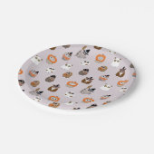 Assiettes En Carton Adorable Chouette d'Halloween Motif (Angle)