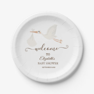 Assiettes En Carton Adorable Cigogne Mignonne