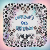 Assiettes En Carton Adorable Dalmatie Chiot Aquarelle Anniversaire