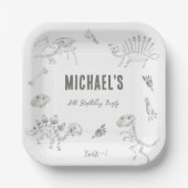 Assiettes En Carton Adorable Dino Dig Anniversaire (Recto)