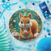 Assiettes En Carton Adorable écureuil d'anniversaire (Fête)