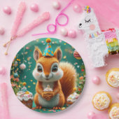 Assiettes En Carton Adorable écureuil d'anniversaire (Fête)