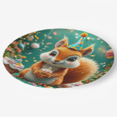 Assiettes En Carton Adorable écureuil d'anniversaire (Angle)