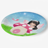 Assiettes En Carton Adorable fée rose (Angle)