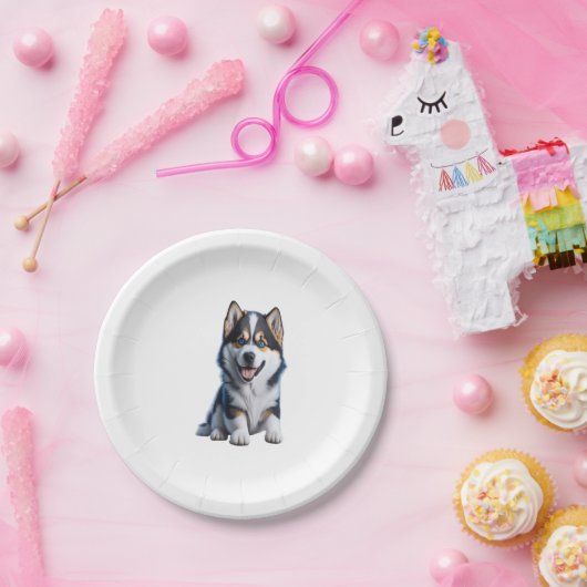 Assiettes En Carton Adorable HD Alaskan Malamute Portrait Chiot - Embr (Fête)