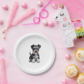 Assiettes En Carton Adorable HD miniature Schnauzer Portrait de chiot (Fête)