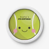 Assiettes En Carton Adorable Kawaii Tennis Ball Personnalisé Nom Cute (Devant)