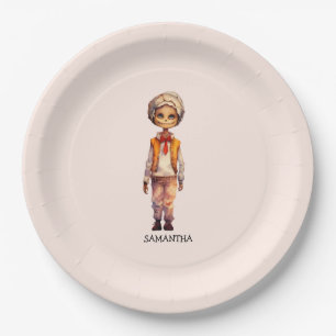 Assiettes En Carton Adorable Kid Zombie - Jolie Halloween