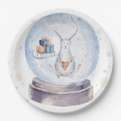 Assiettes En Carton adorable lapin de Noël (Devant)