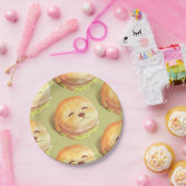 Assiettes En Carton Adorable Motif de hamburger visage chien (Fête)