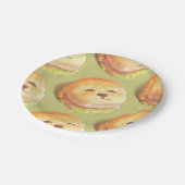 Assiettes En Carton Adorable Motif de hamburger visage chien (Angle)